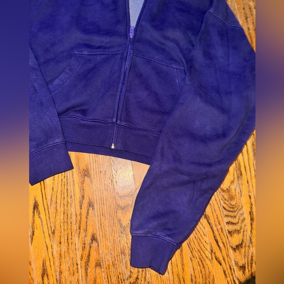 TNA Cozy Fleece Boyfriend Boxy Zip-Up Hoodie purple - size Small - Picture 3 of 8